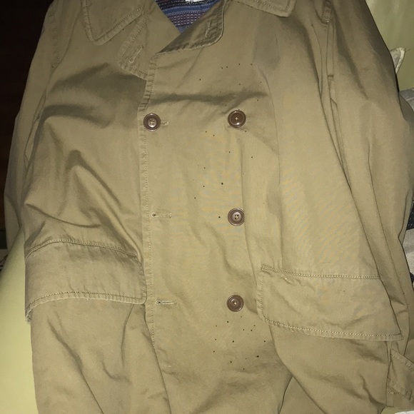 Price Firm! NWT! Men’s GAP Double breasted jkt.Beige Khaki. Plaid Flannel Lining - Picture 4 of 6
